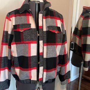 Plaid zip-up jacket. Never worn!